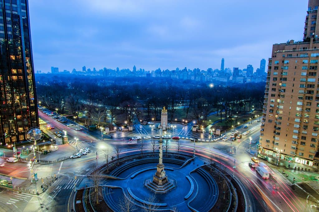 Gray Morning at Columbus Circle