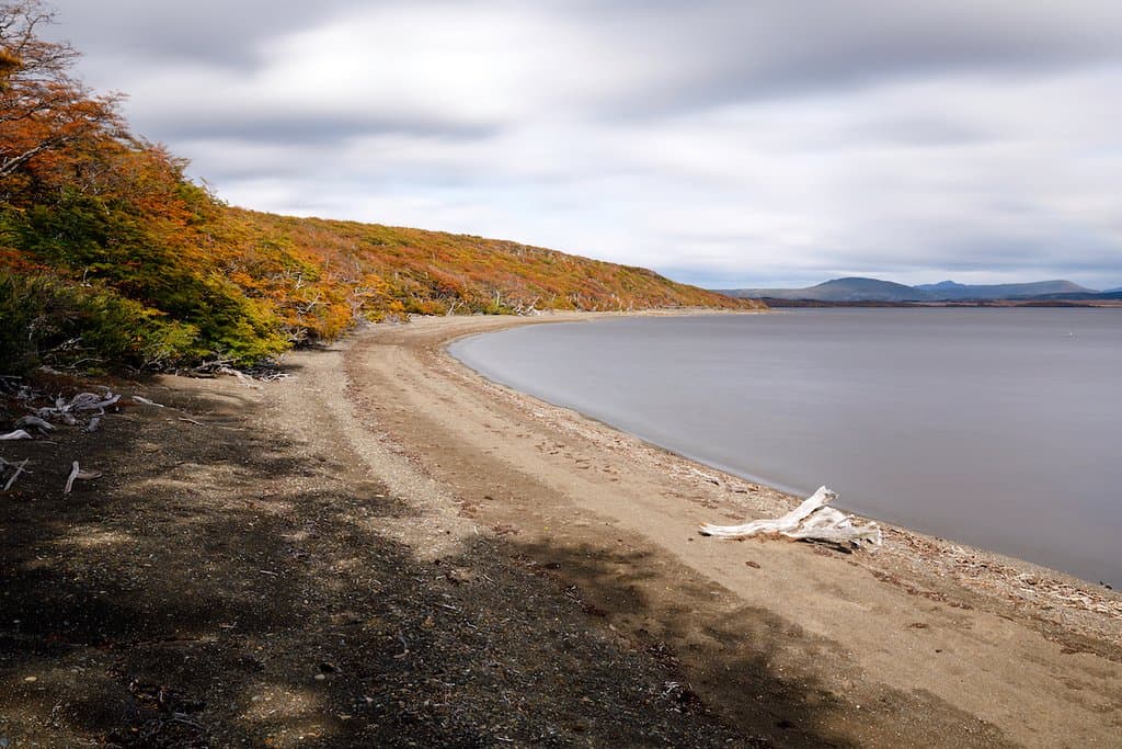 Autumn colors and view on the lake