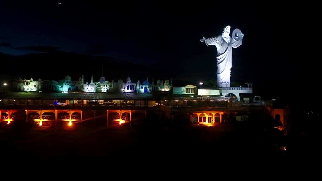 Illuminated Christ Statue