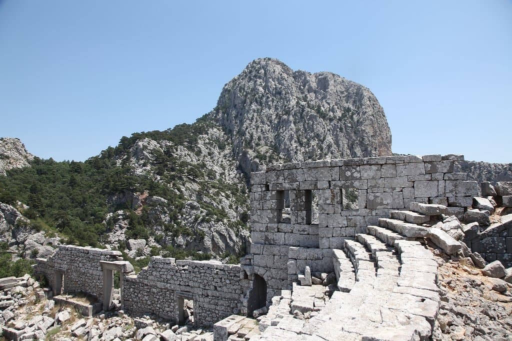 Theatre on the top of mountain of Termessos National Park.