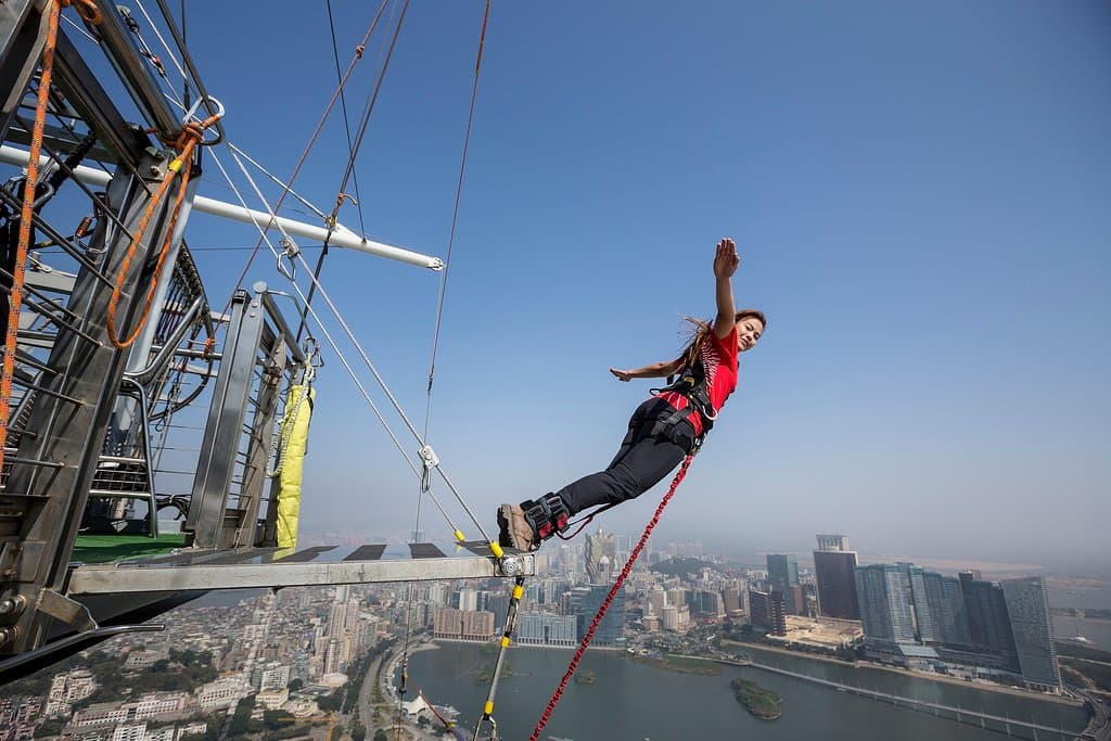 Highest Bungy Jump in the World - 233M from Macau Tower