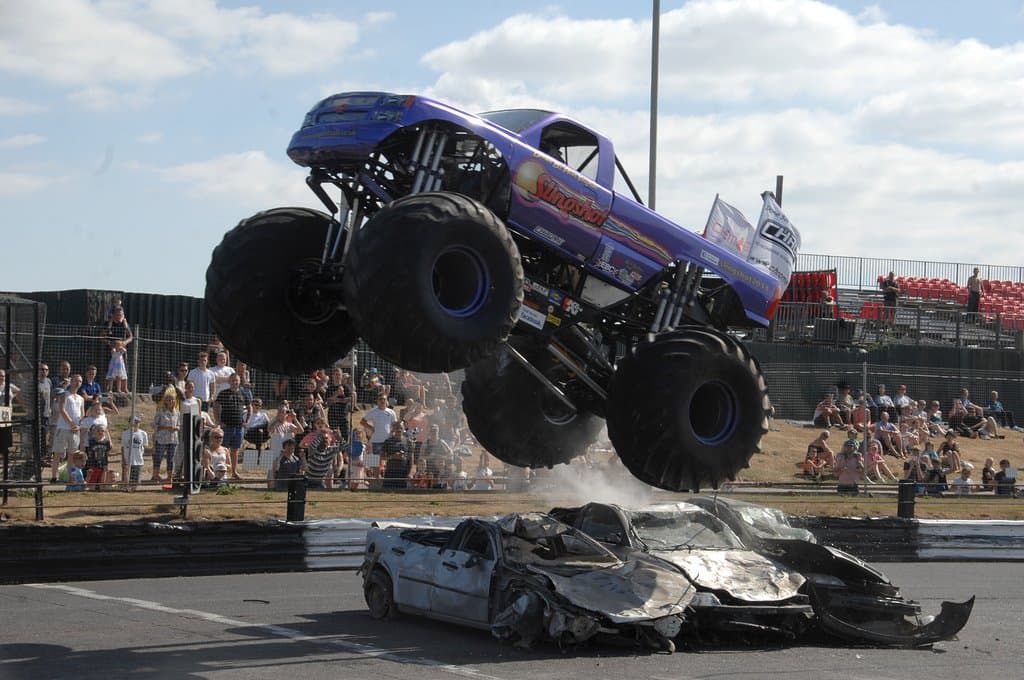 Slingshot Monster Truck in Action at Skegness Raceway