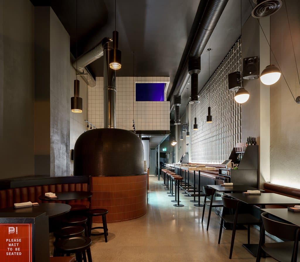 Inside the restaurant. The upstairs prep kitchen where the 72hr dough is made.