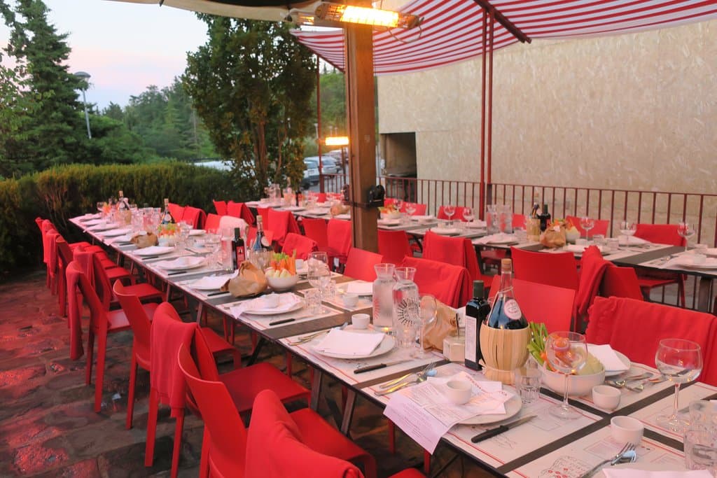 The big show is outside, with regular seating upstairs.