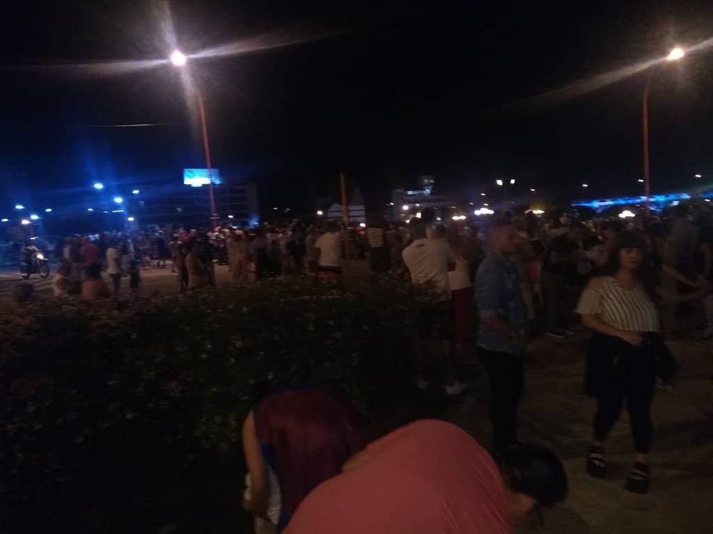 Illuminated Bridge at Night