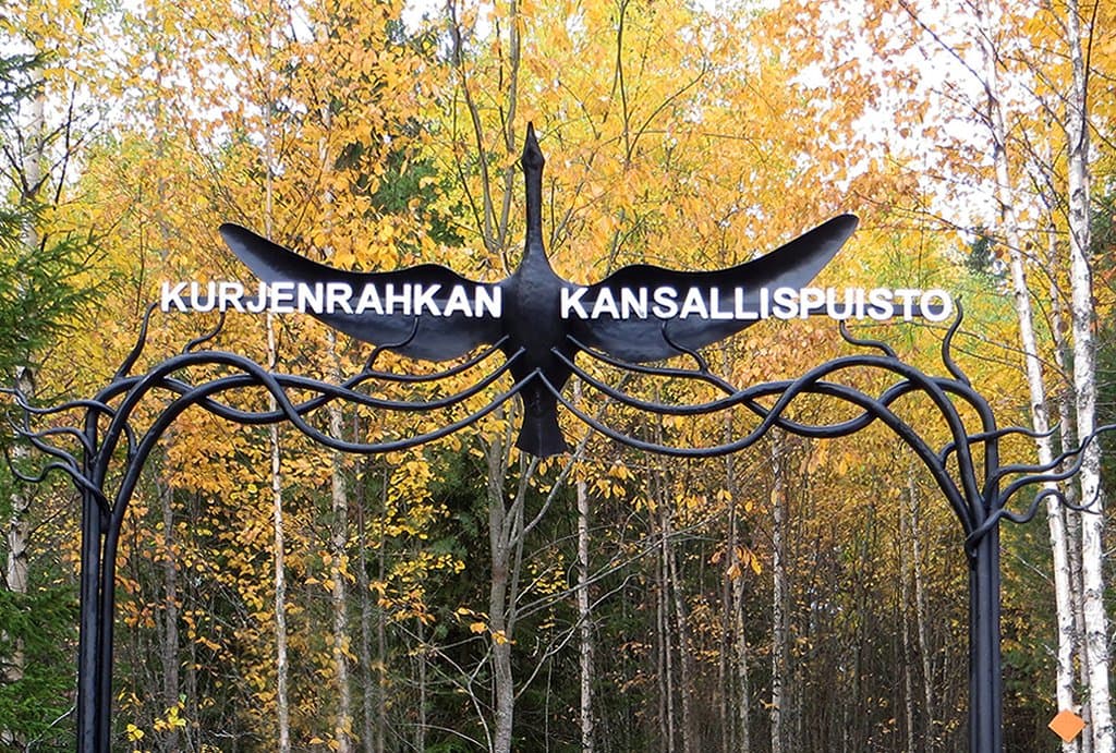 The main gate to Kurjenrahka National Park by the road from Turku to Säkylä.