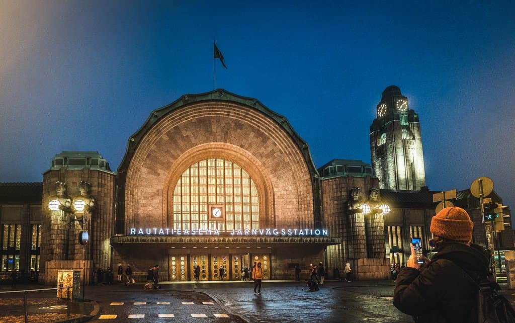 The main entrance of Helsinki Central Railway Station