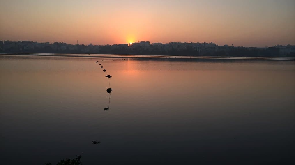 Sunrise at madiwala lake.