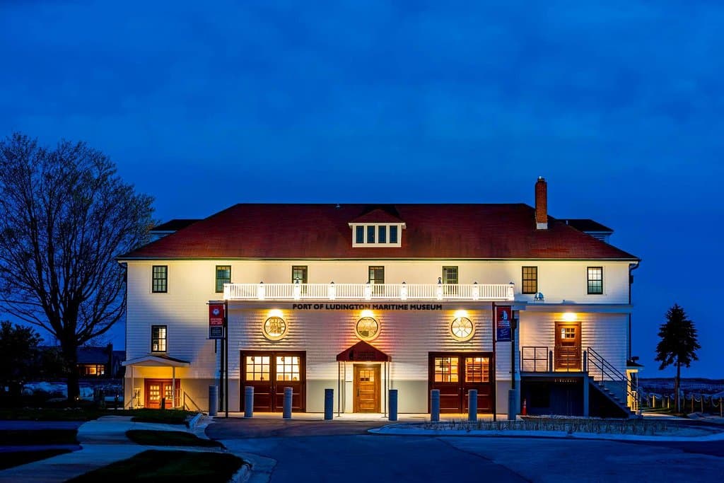 View at night from Lakeshore Dr.