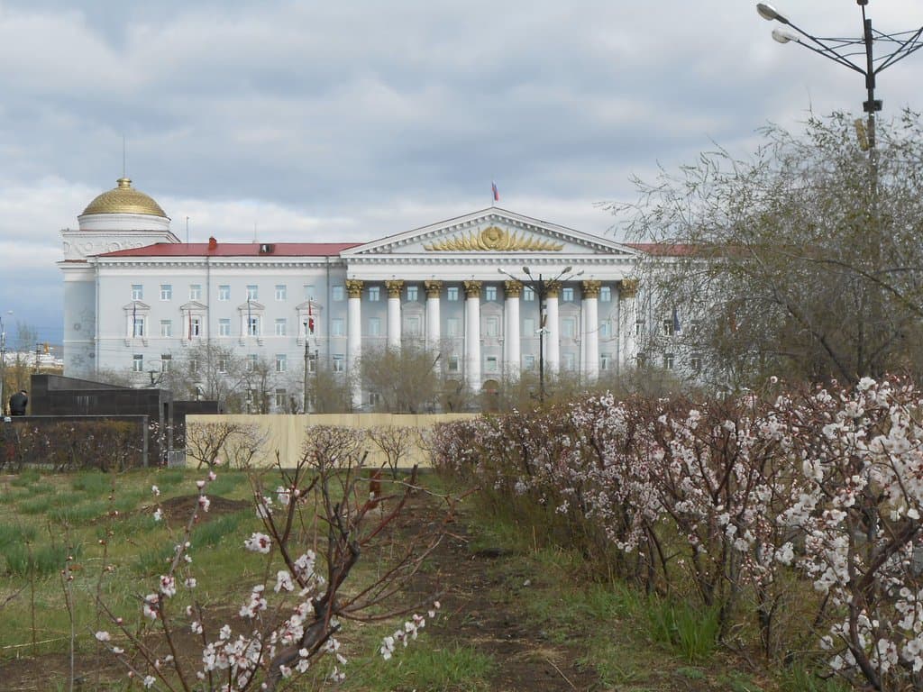 Lenin Square, Chita, Russia. Lenin Square is in a very pleasant area of downtown Chita.
