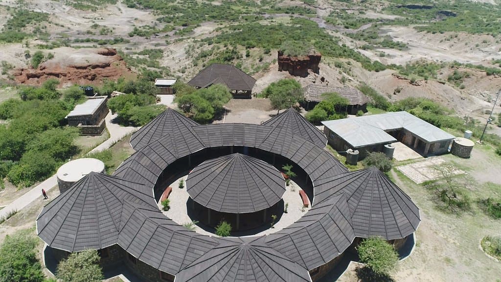 The Olduvai Gorge constructed to resemble the Maasai boma.
