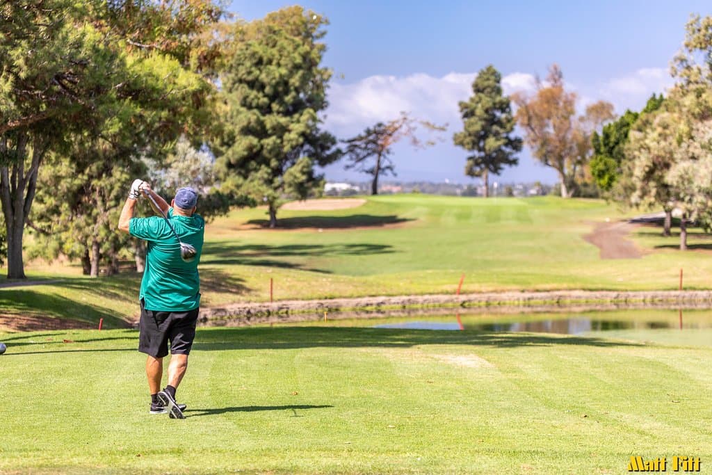 First Annual Costa Mesa Newport Harbor Lions Club Golf Tournament was held at the Costa Mesa Country Club. This is one of the tournament golfers.