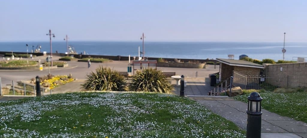 View out to sea from Seafield Gardens