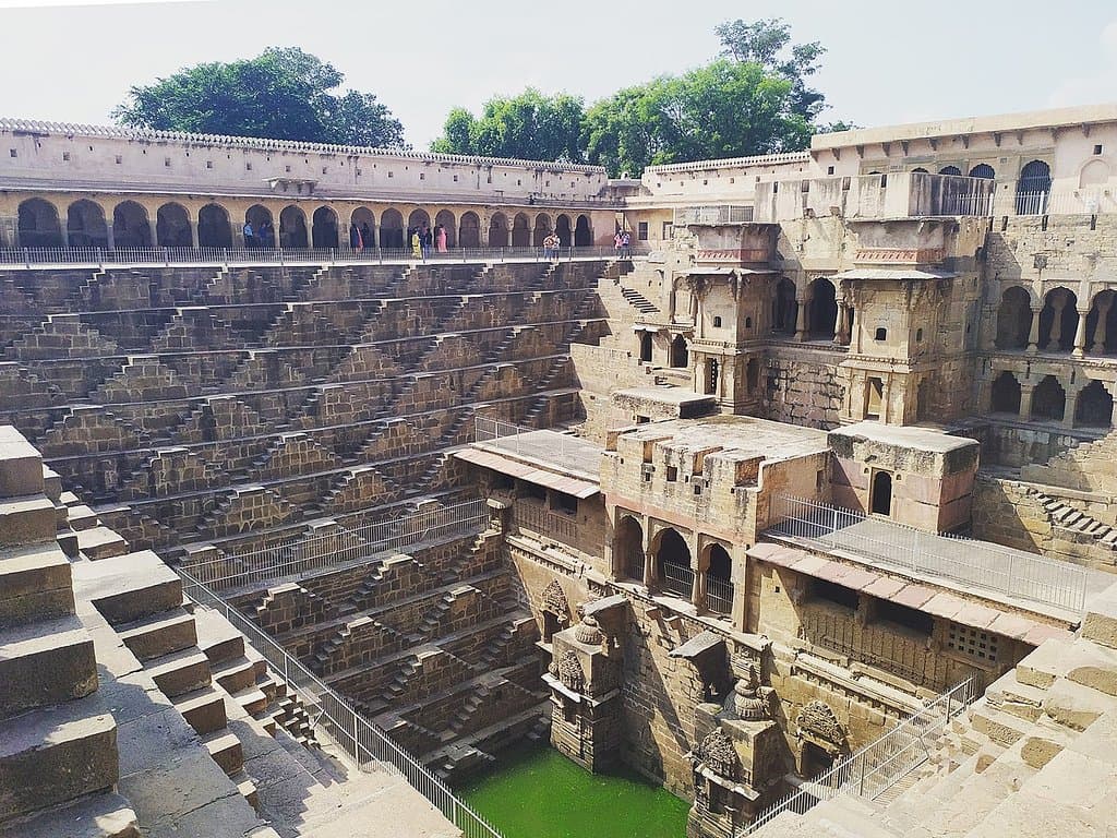 Chand Baori , Abhaneri, Rajasthan, India. A dimensional view of a step well.