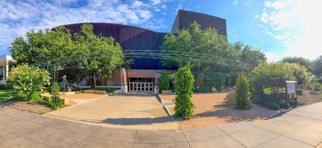 Entrance to the Adamson-Spalding Storybook Garden at the Abilene Convention Center. The garden opened in 2017. The garden was commissioned by the Abilene Cultural Affairs Council, which raised the money to open it. New sculptures are added each year. (Photo by Sidney Levesque)