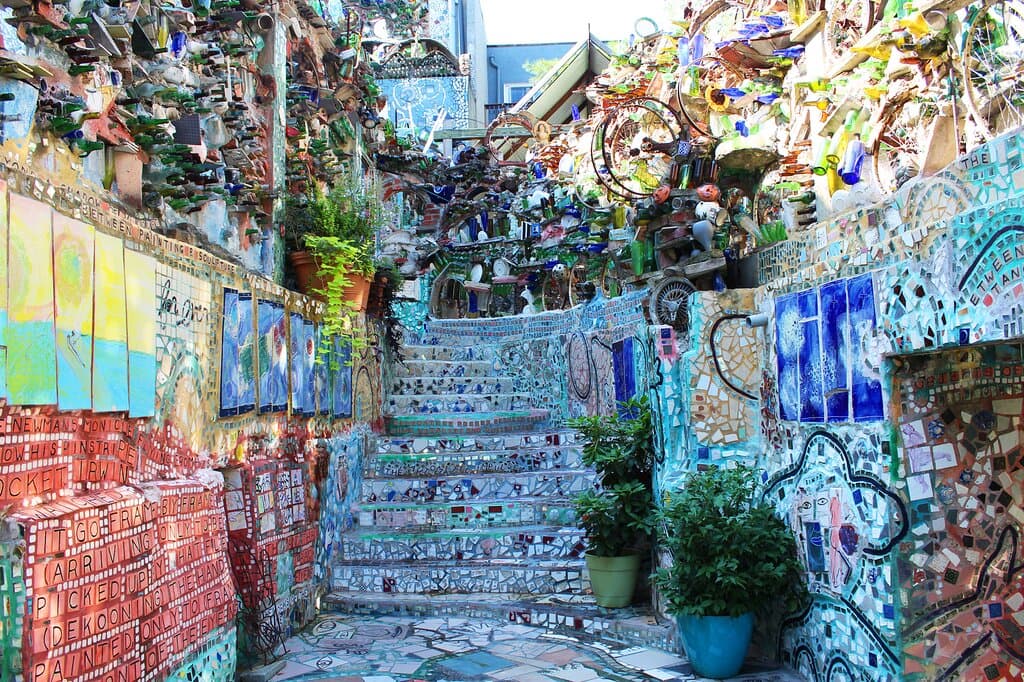 Philadelphia's Magic Gardens is a nonprofit museum that features the mosaic work of Isaiah Zagar.