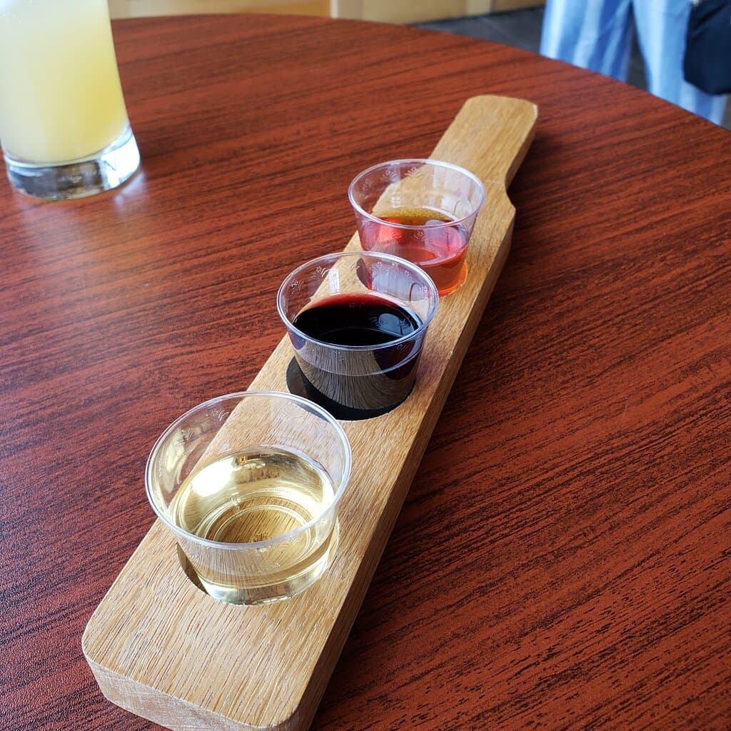 Flight of Cassis, Apple Brandy and Amaretto