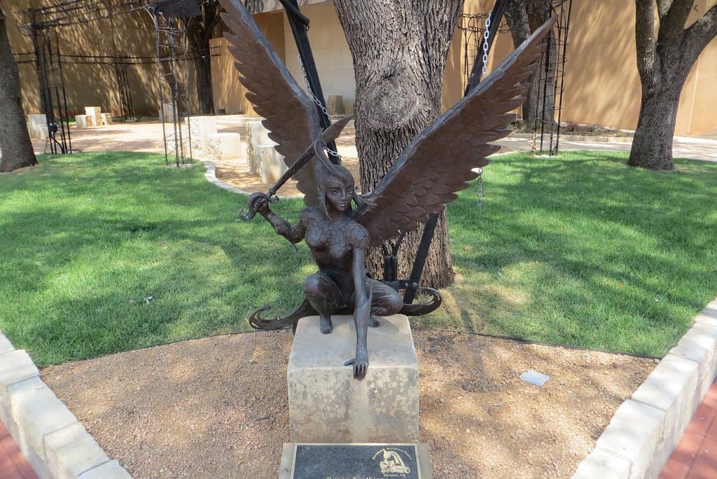 Tooth fairy (Queen Toothiana) statue. Vera Hall Minter Park, Abilene , TX, August 2020