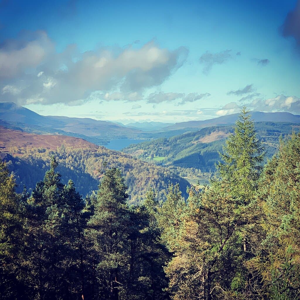 The view from the summit, you can see Loch Tummel and Loch Rannoch and if you get a clear Fay like we had you can even see Ben Nevis! Incredible.
