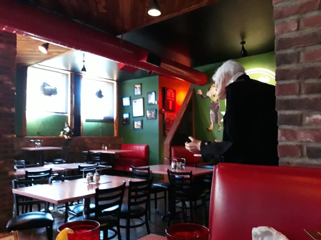 This is the view from a booth on the inside wall of the restaurant