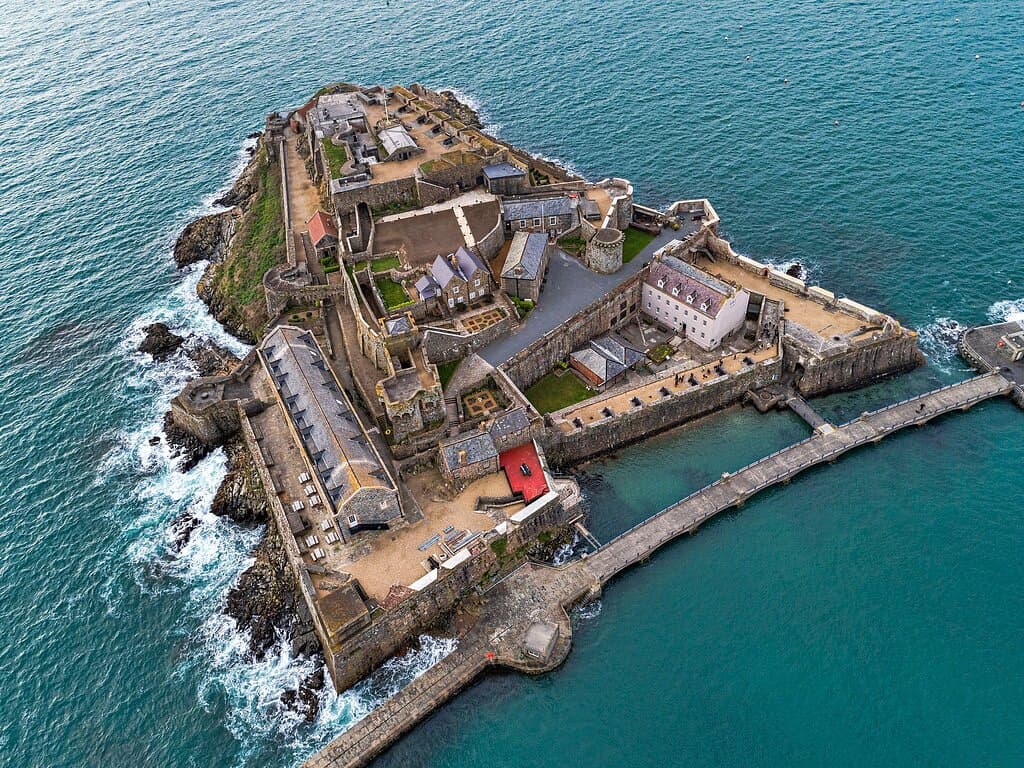 Aerial photograph of Castle Cornet.
