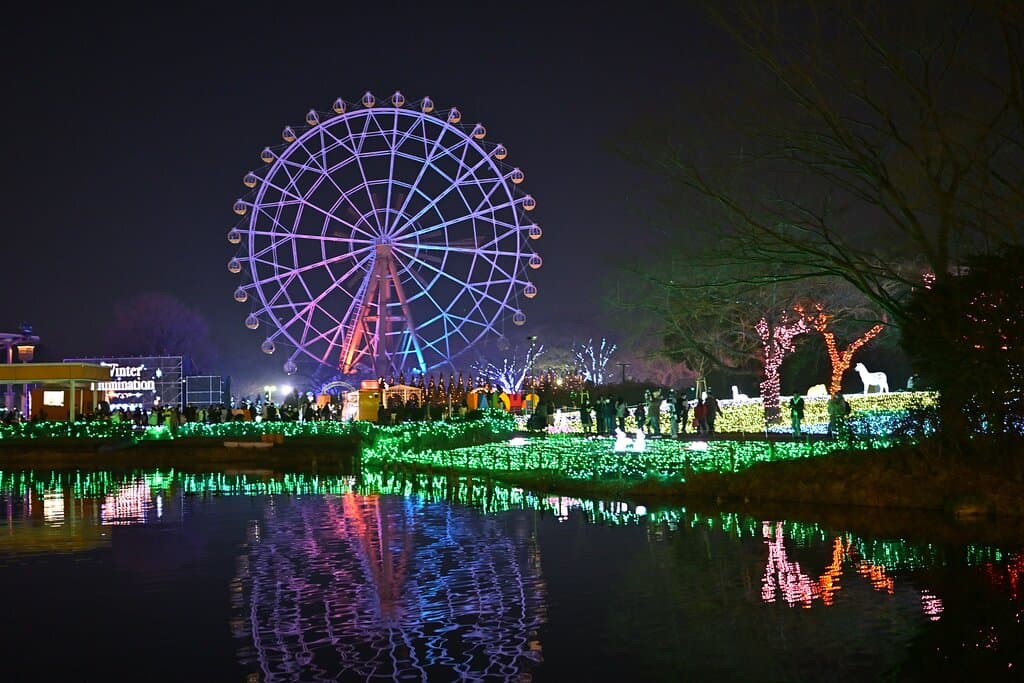 観覧車の映り込み