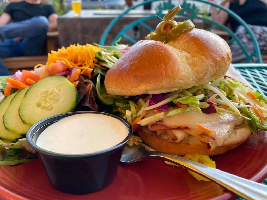 Pub sandwich with a side salad