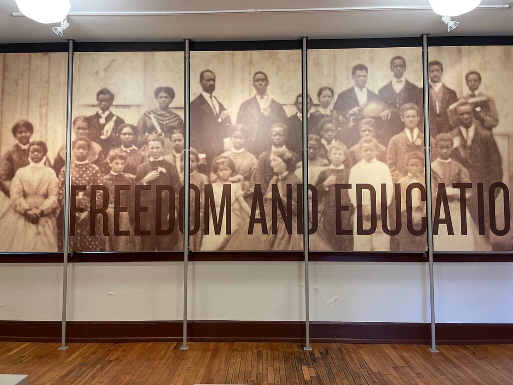 Pride Overcomes Prejudice permanent exhibition. Photo of 1867 graduation class of Jefferson School