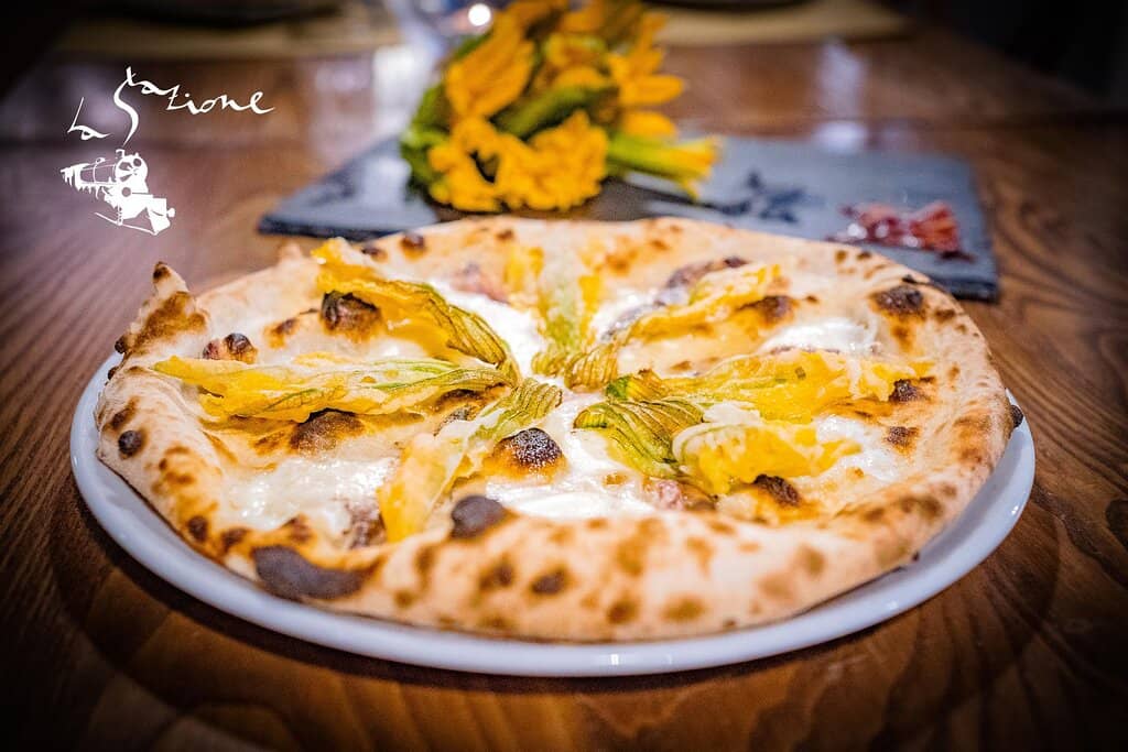 Pizza with Zucchini Flowers