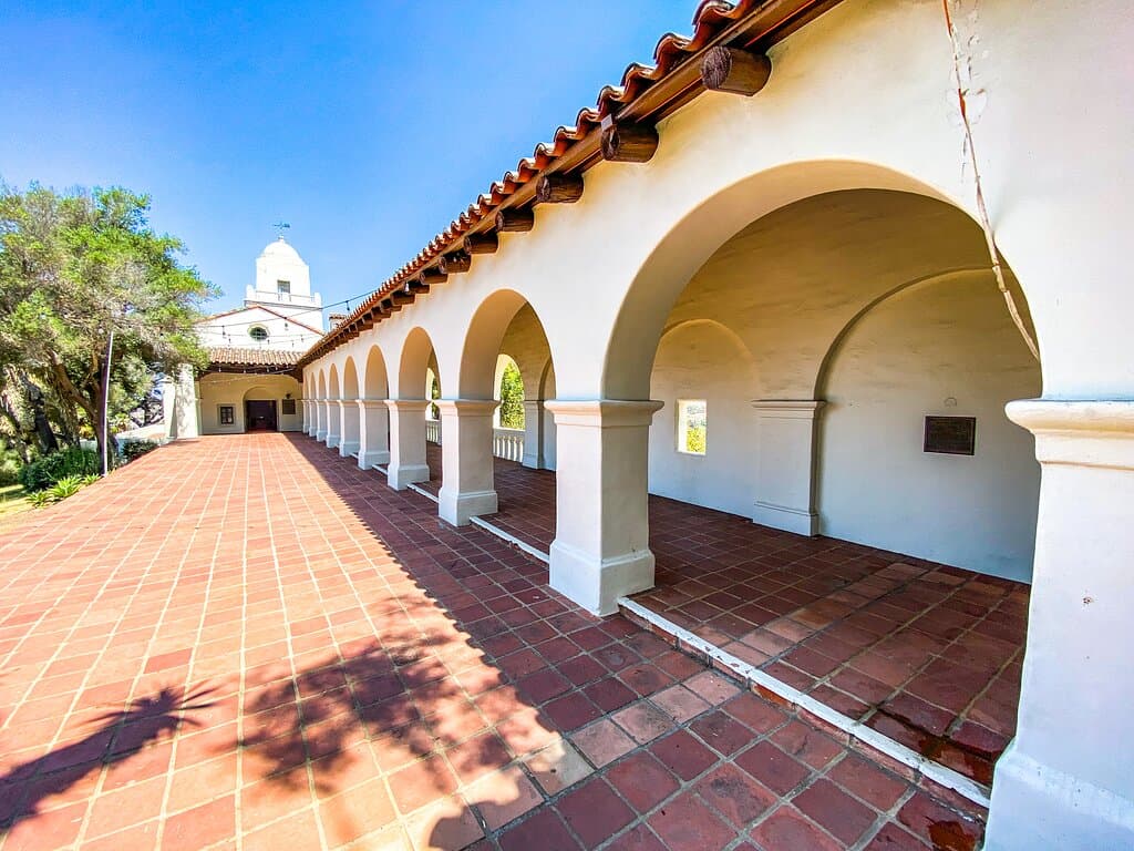 The portico looking toward the museum