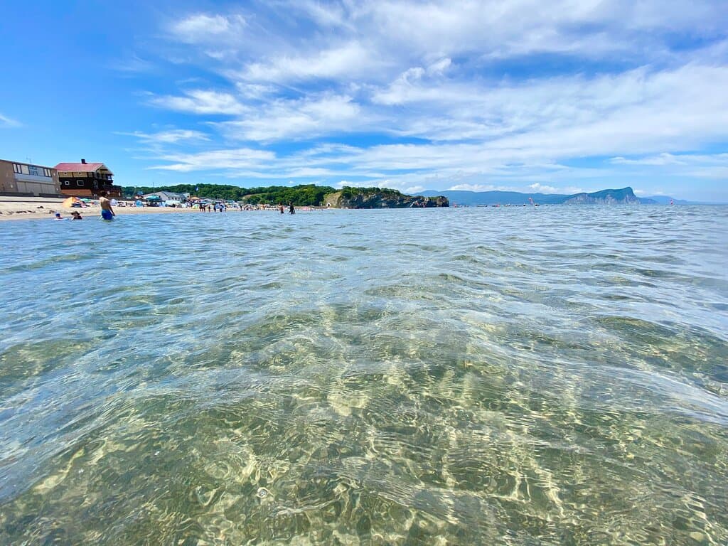 積丹半島方向の奥側よりはキャンプ場エリア