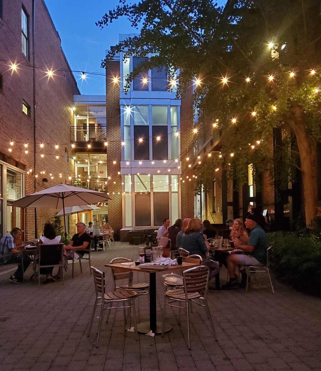 Lovely courtyard, great food, great service, great prices