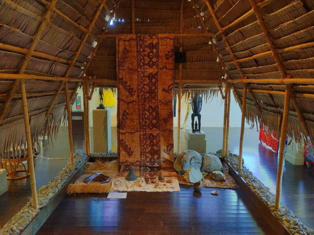 Inside men;s house from islands of Yap