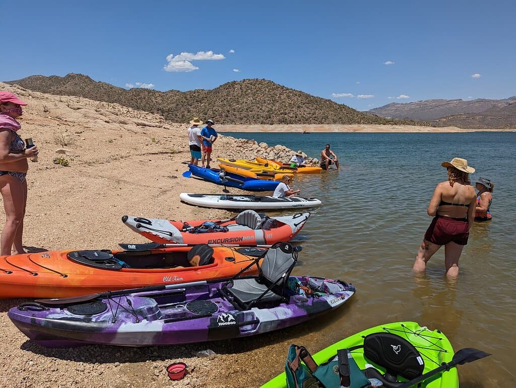 A day out kayaking. There rental options in town or at marina around $50, in town walmart or tractor supply can sele you a kayak $300-$400.