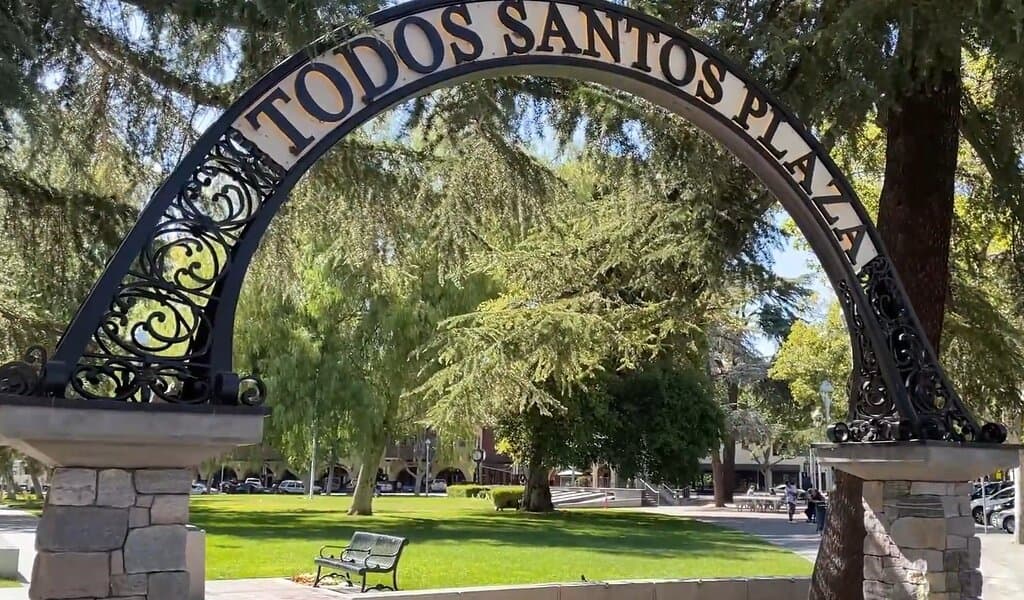 Todos Santos Plaza to the west of Todos Santos Plaza