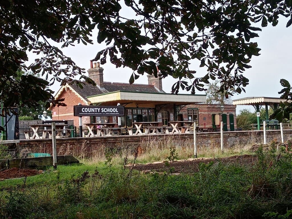 The station viewed from the drive.