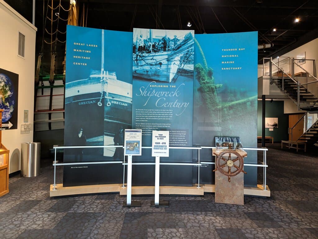 Shipwreck exhibit in the Great Lakes Maritime Heritage Center.