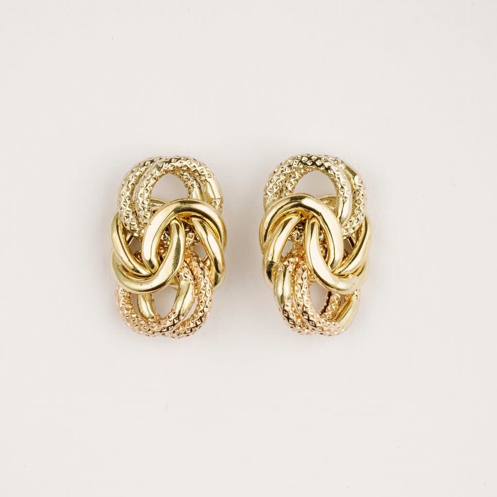 The Gold Market
Tri-Color Byzantine Earrings
18K Gold