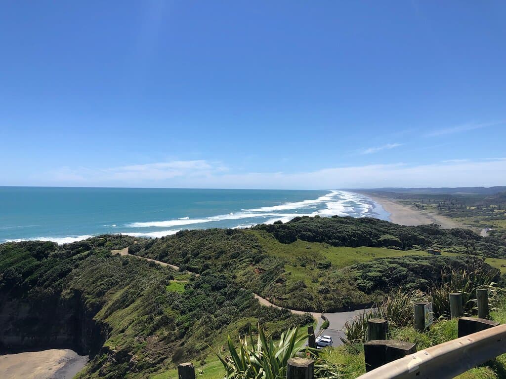 Muriwai beach from road above gannet colony