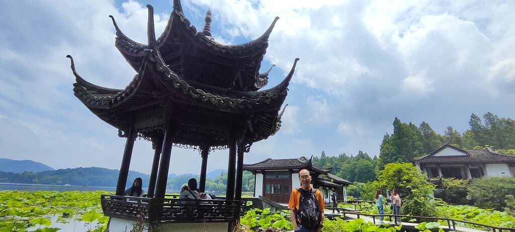 Autumn Moon over Calm Lake