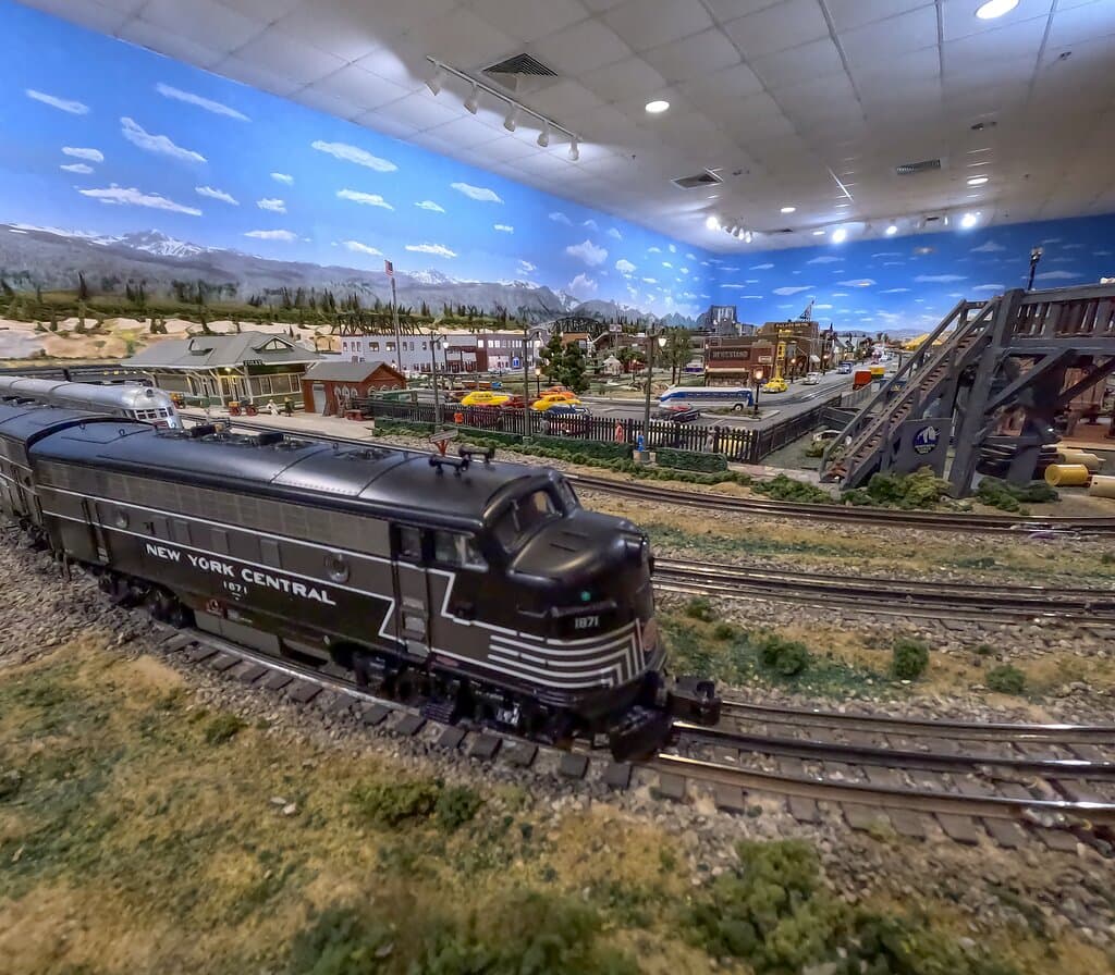 Close up of train on the layout