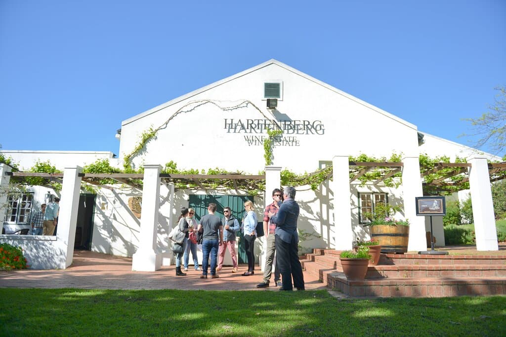 Hartenberg Wine Estate's courtyard garden offers the perfect escape to indulge in some of the region's finest wines and savour a relaxed lunch.