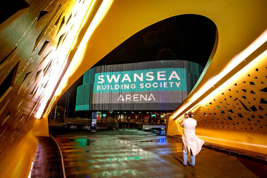 An exterior shot of Swansea Building Society Arena