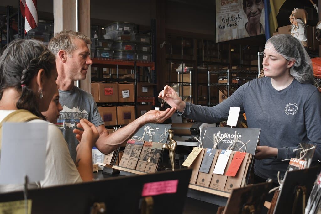 Stop by our factory storefront located on Historic C-Street to shop, sample and hear more about our unique Direct Trade business.