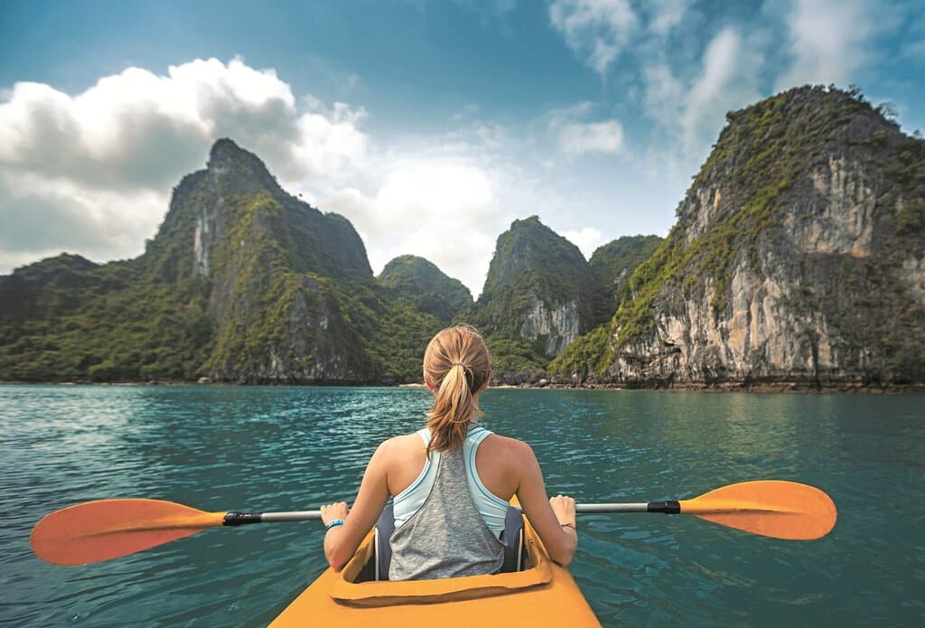 Kayaking is a must when visiting Bai Tu Long Bay