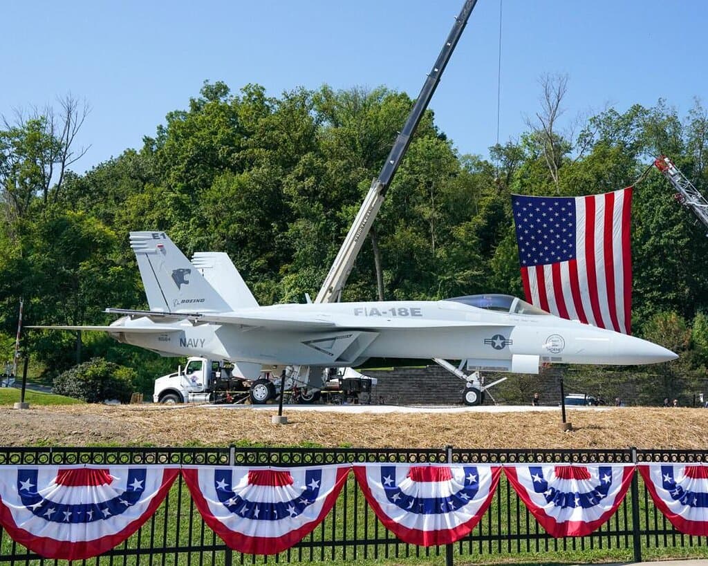 The very first F/A-18 E1 Super Hornet created is now homed at The National Museum of Transportation!