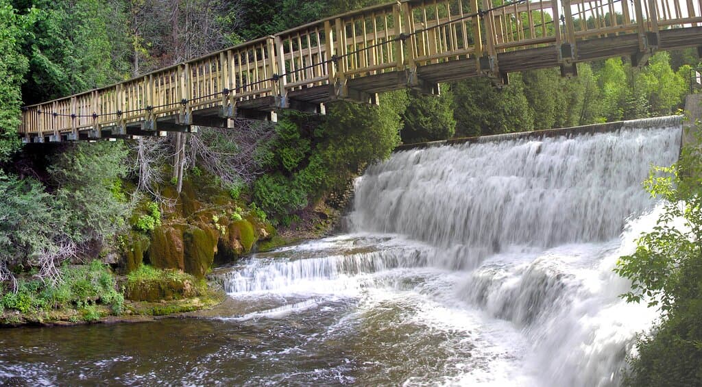 Suspension bridge at Belfountain Conservation Area